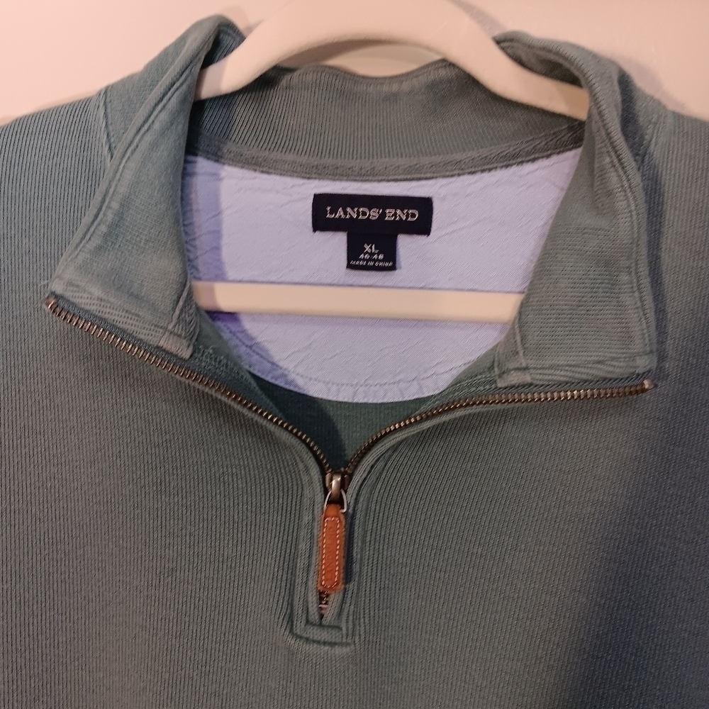 Lands end teal 1/4‎ zip pullover sz XL - Picture 2 of 7